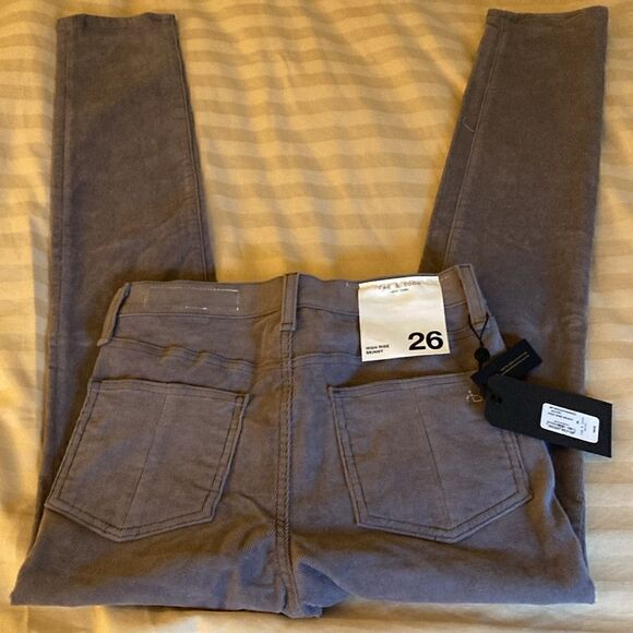 Rag & Bone NWT High Rise Skinny 5 Pocket Corduroy Jean in Nickle. Size 26. - Picture 6 of 9